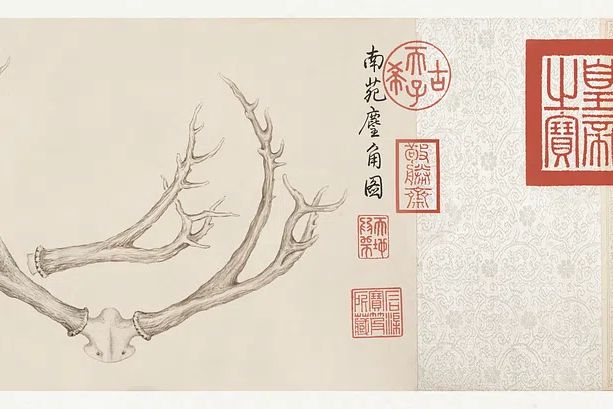 Two Paintings of Deer Antlers (ca. 1762–1767). poster — illustration art