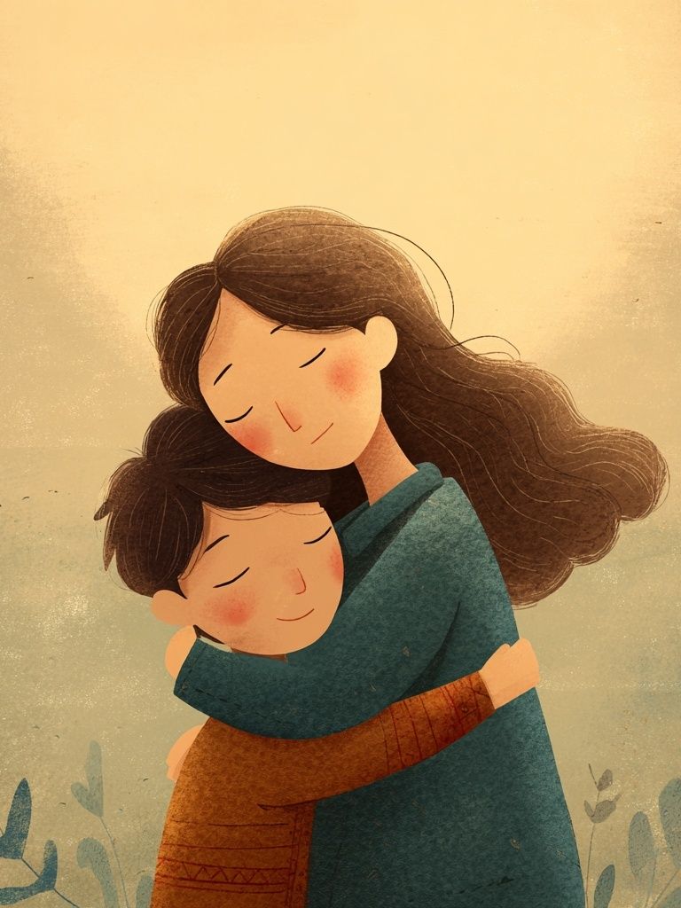 Tender Embrace Illustration Poster. poster — illustration art