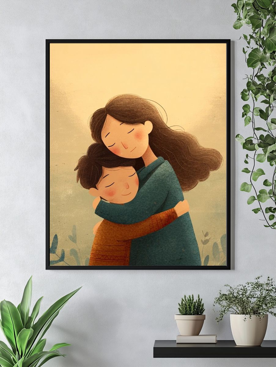 Tender Embrace Illustration Poster. — room view 4