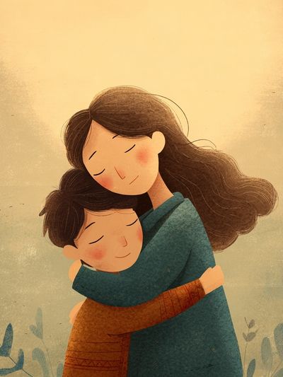 Tender Embrace Illustration Poster. poster print