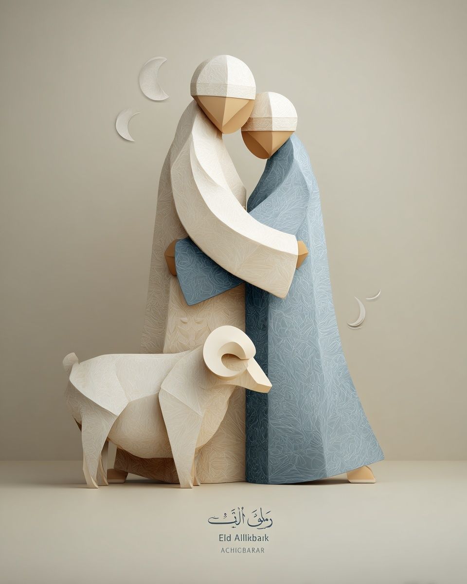 Shepherd and Sheep Illustration Poster. poster detail