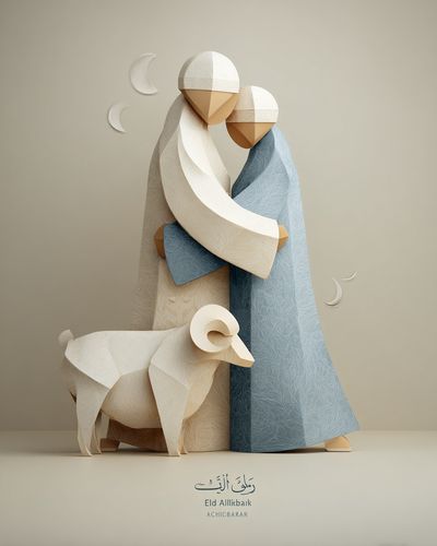 Shepherd and Sheep Illustration Poster. poster print