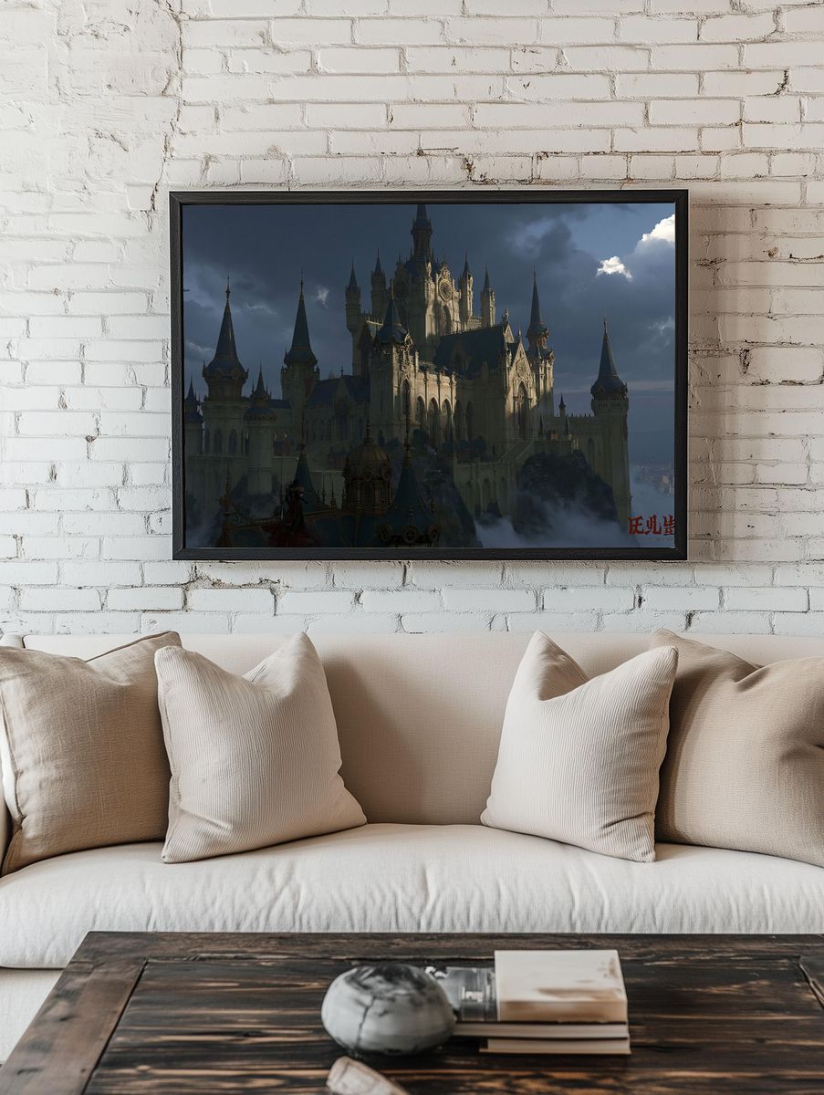 Gothic Fantasy Castle Print. — room view 1