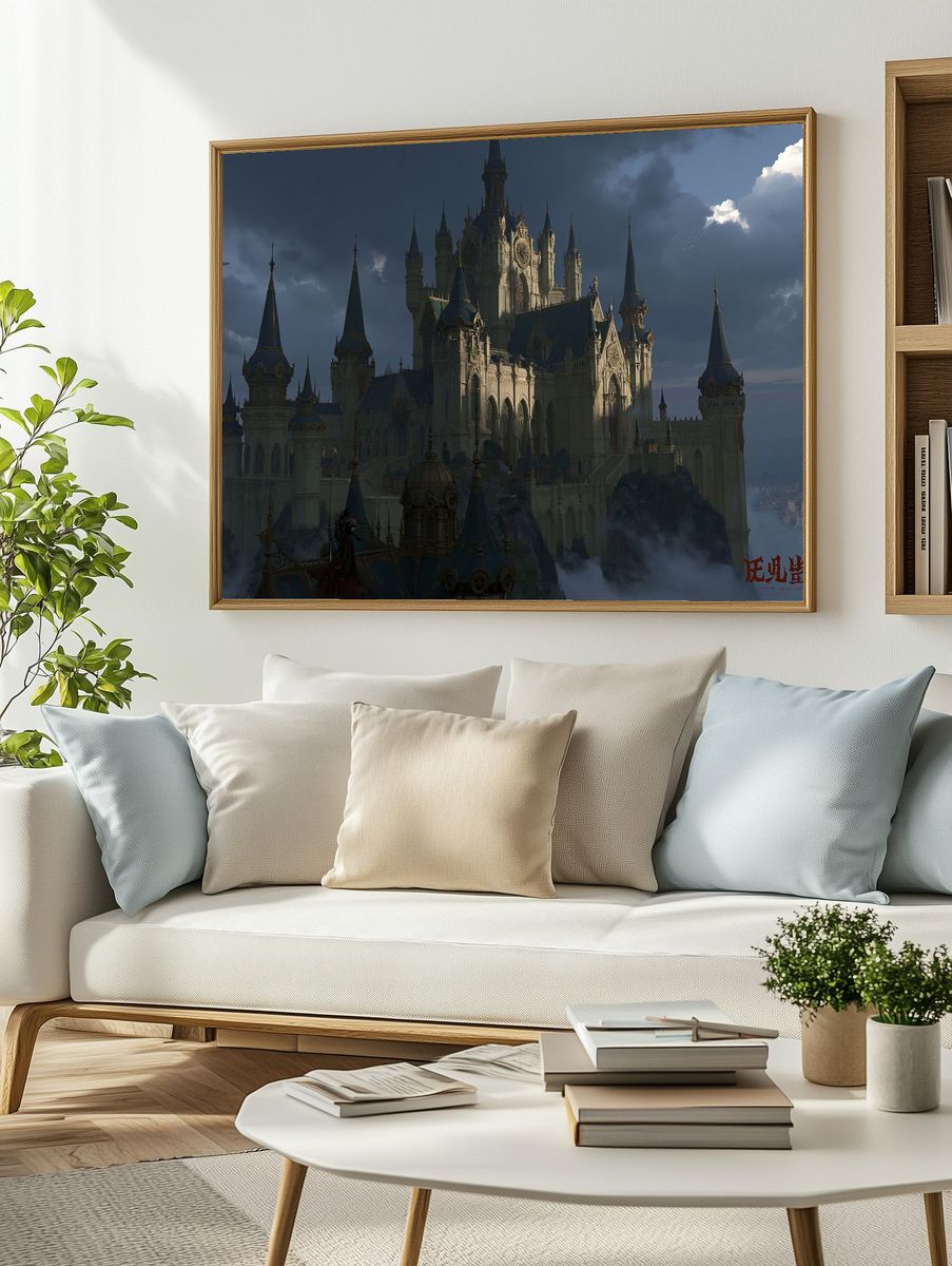 Gothic Fantasy Castle Print. — room view 2