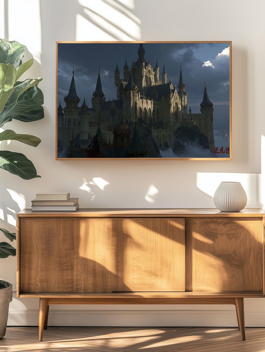Gothic Fantasy Castle Print. — room view 3
