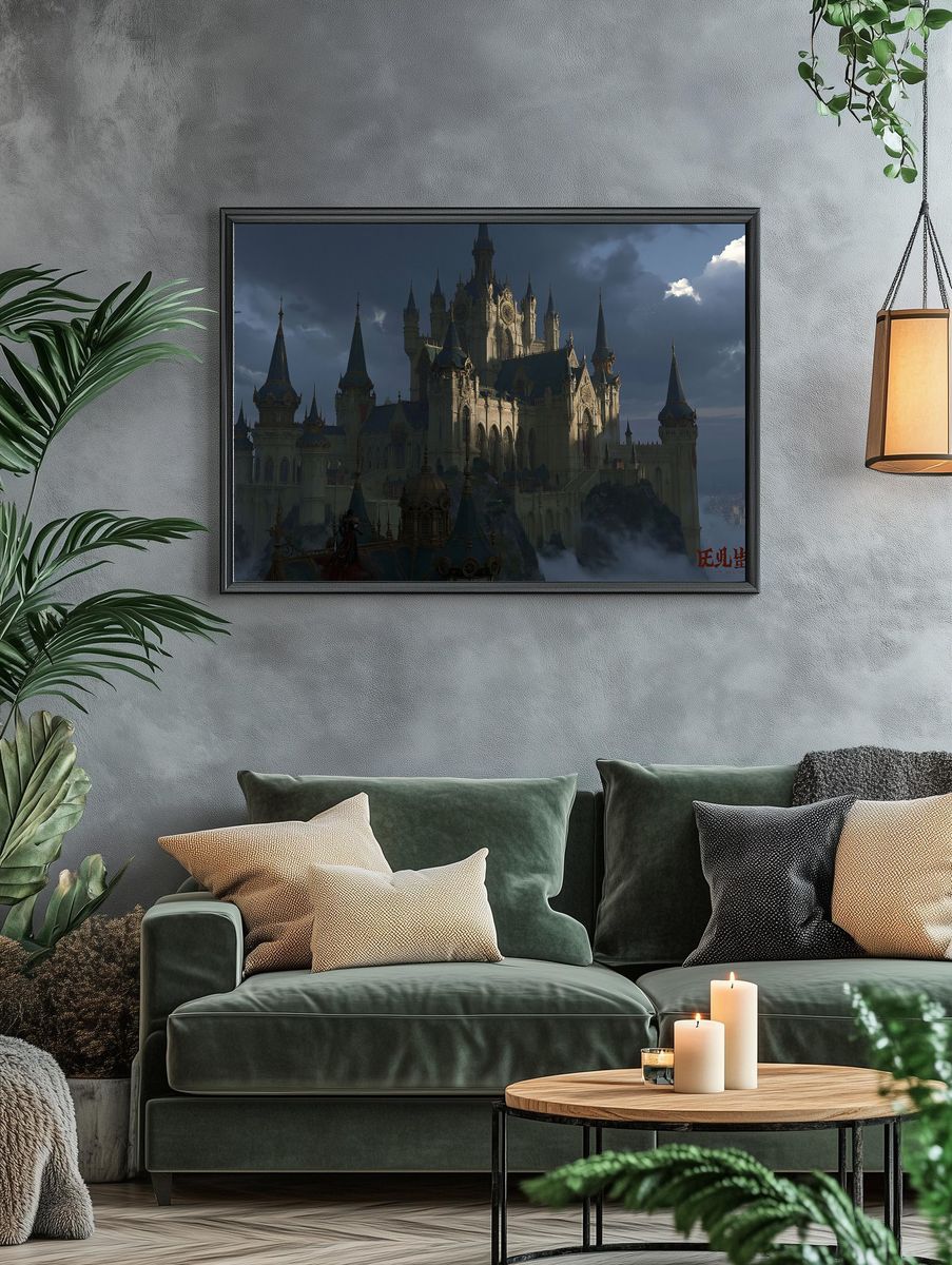Gothic Fantasy Castle Print. — room view 4
