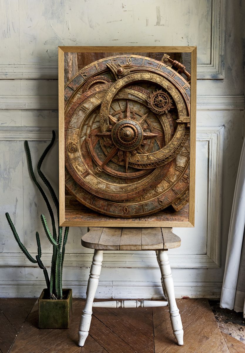 Steampunk Astrolabe Poster. — room view 1