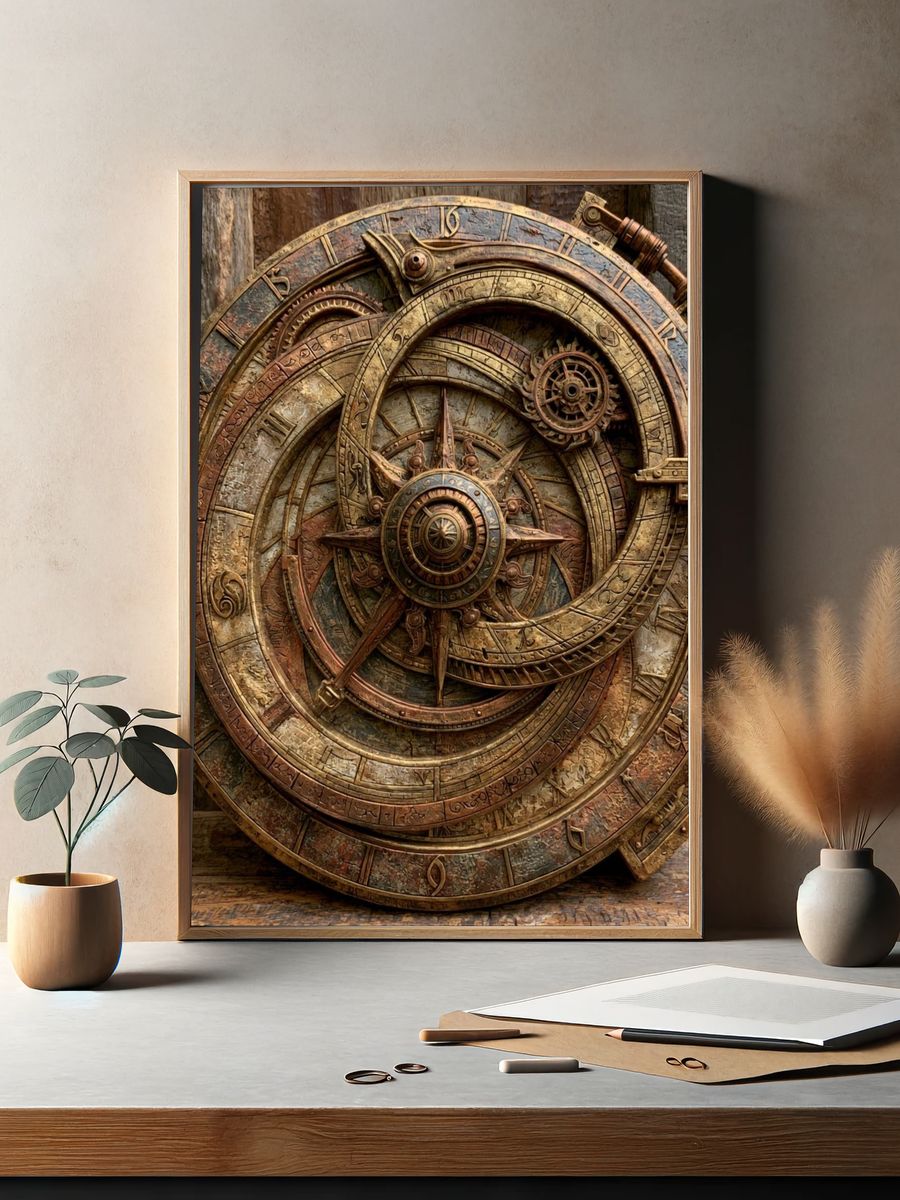 Steampunk Astrolabe Poster. — room view 2