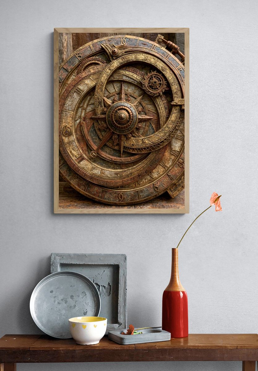 Steampunk Astrolabe Poster. — room view 3