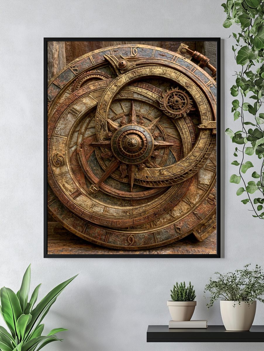 Steampunk Astrolabe Poster. — room view 4