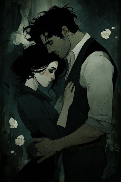 Intimate Embrace Illustration Poster. poster print