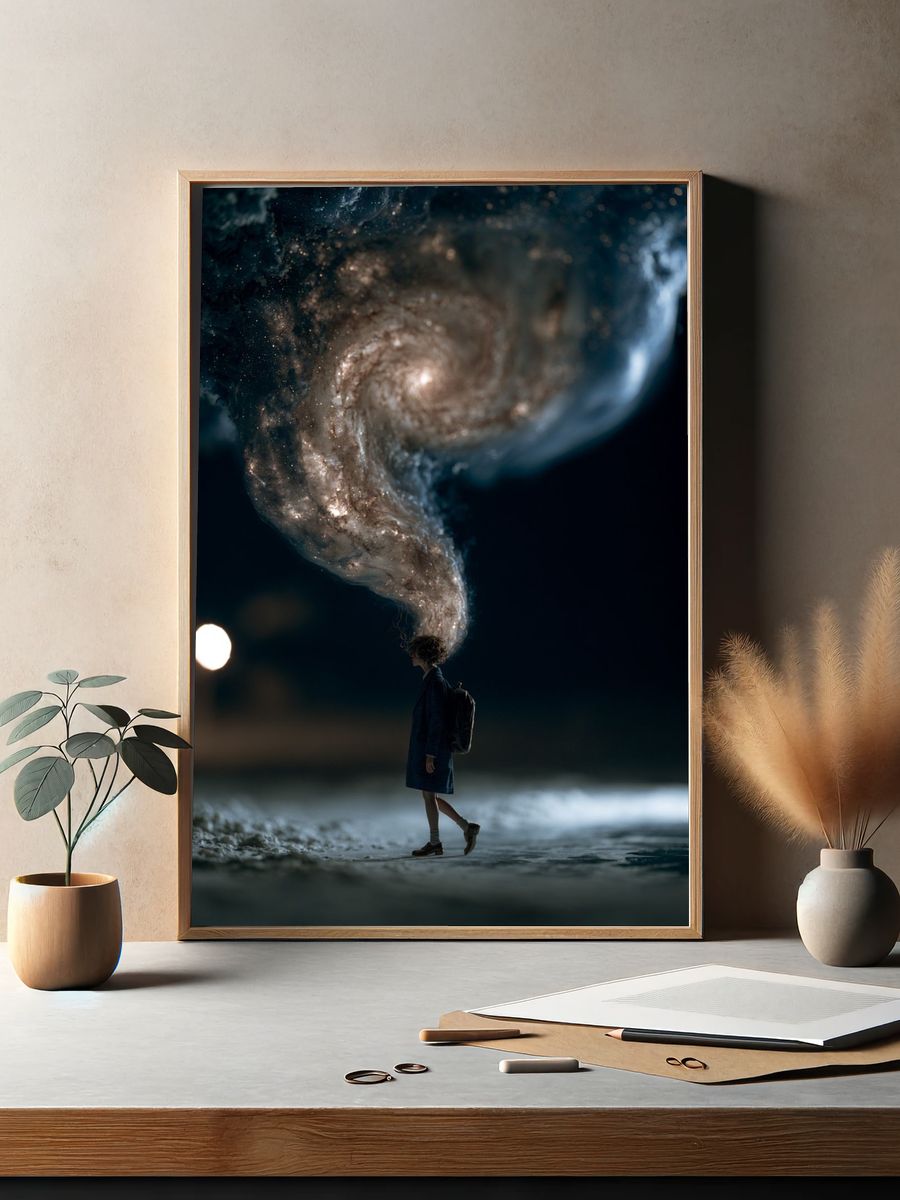 Surreal Galaxy Dreamscape Print. — room view 2