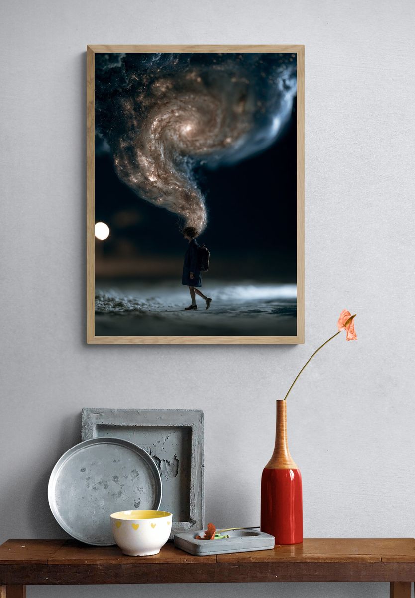 Surreal Galaxy Dreamscape Print. — room view 3