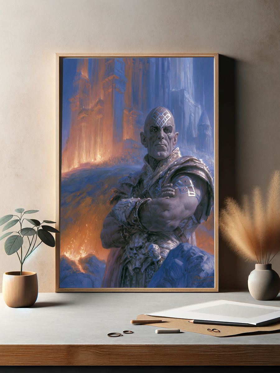 Fantasy Sorcerer Portrait Print. — room view 2