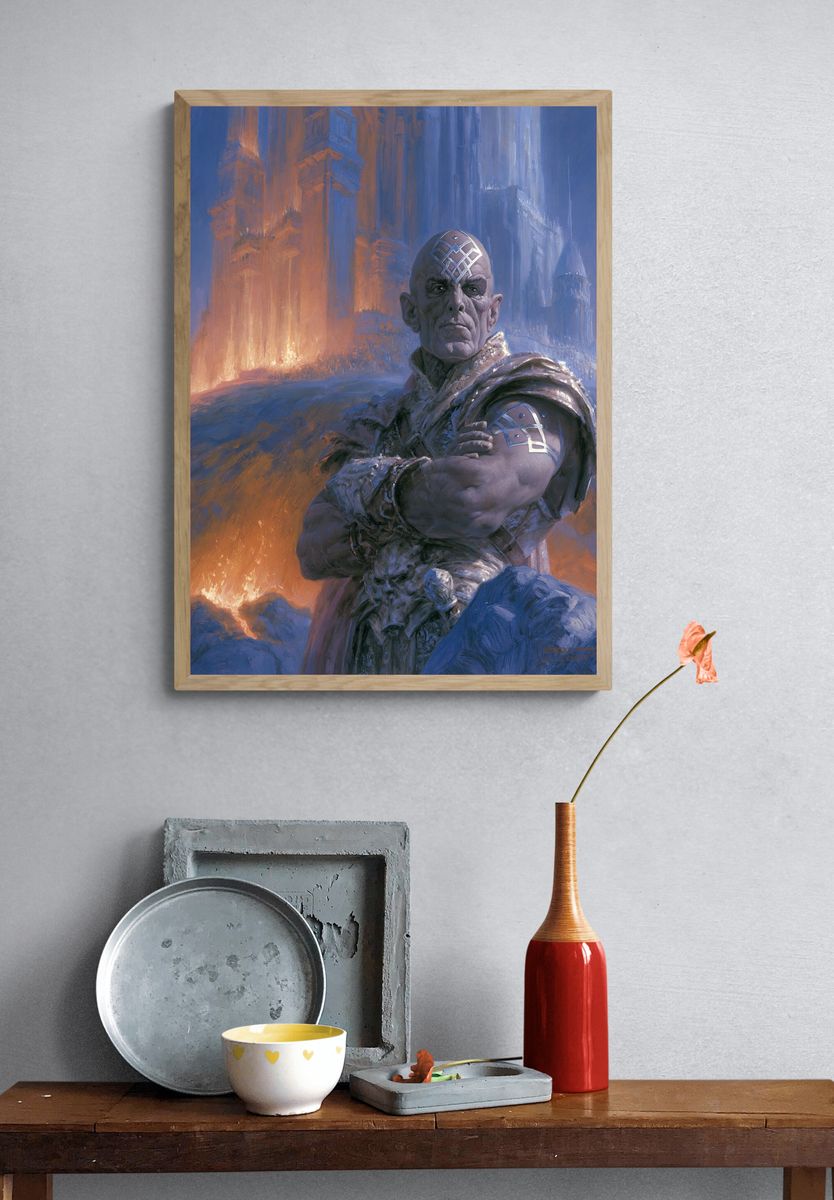 Fantasy Sorcerer Portrait Print. — room view 3