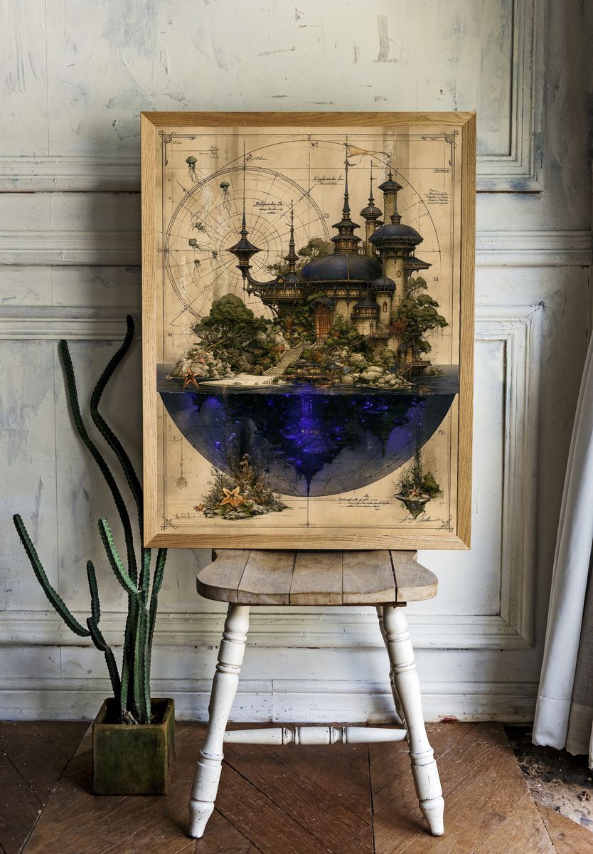 Fantasy Island Observatory Print. — room view 1