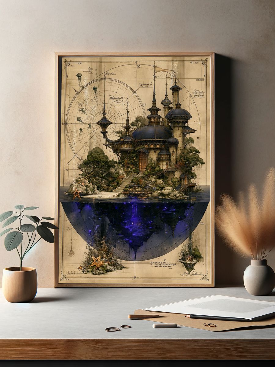 Fantasy Island Observatory Print. — room view 2