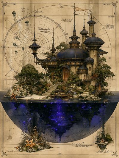 Fantasy Island Observatory Print. poster print