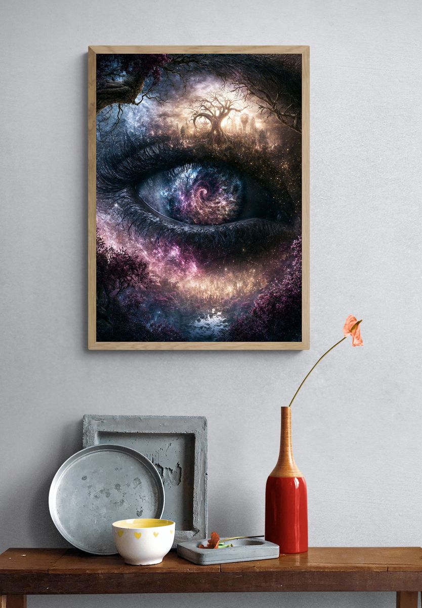 Cosmic Eye Fantasy Print. — room view 3