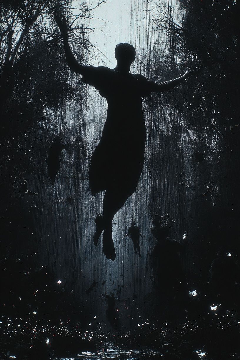 Floating Silhouette Dark Fantasy Print. poster — illustration art