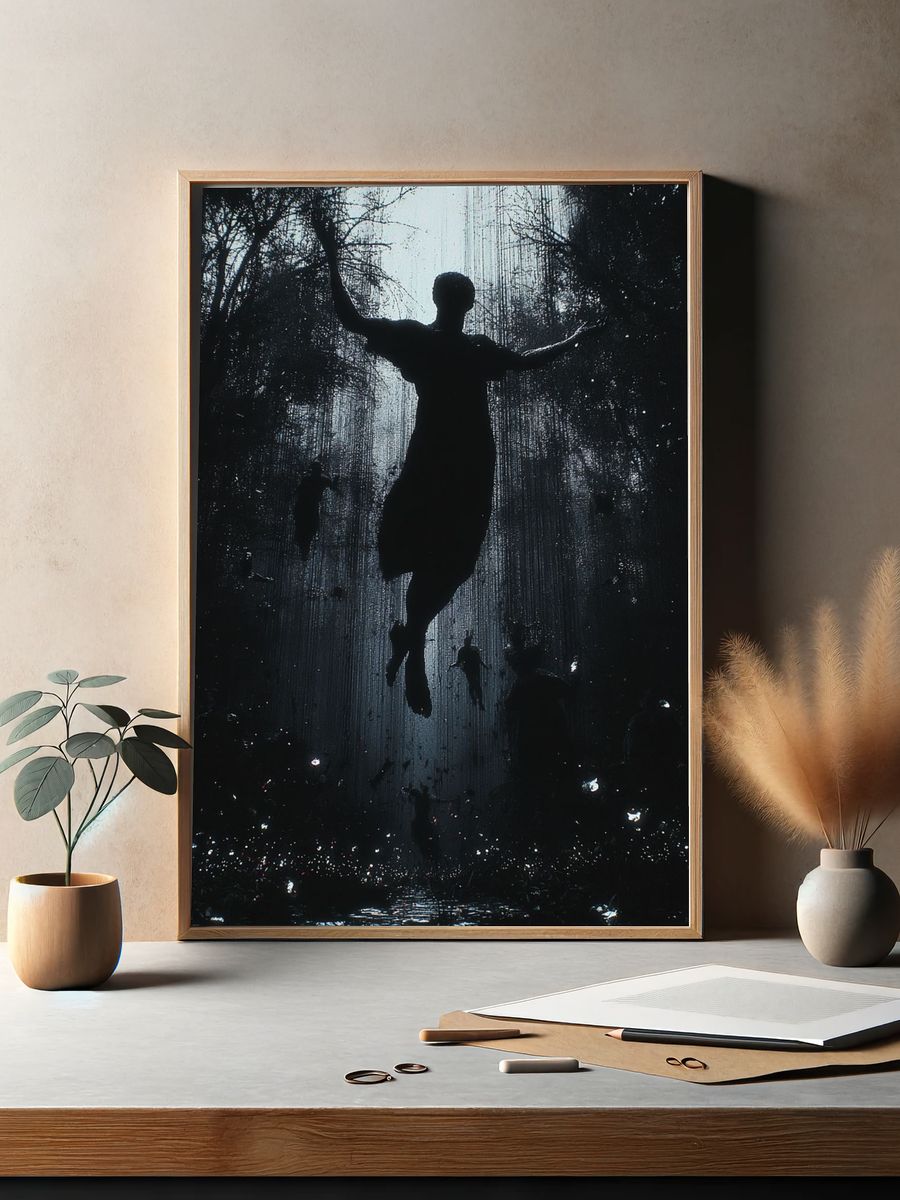 Floating Silhouette Dark Fantasy Print. — room view 2
