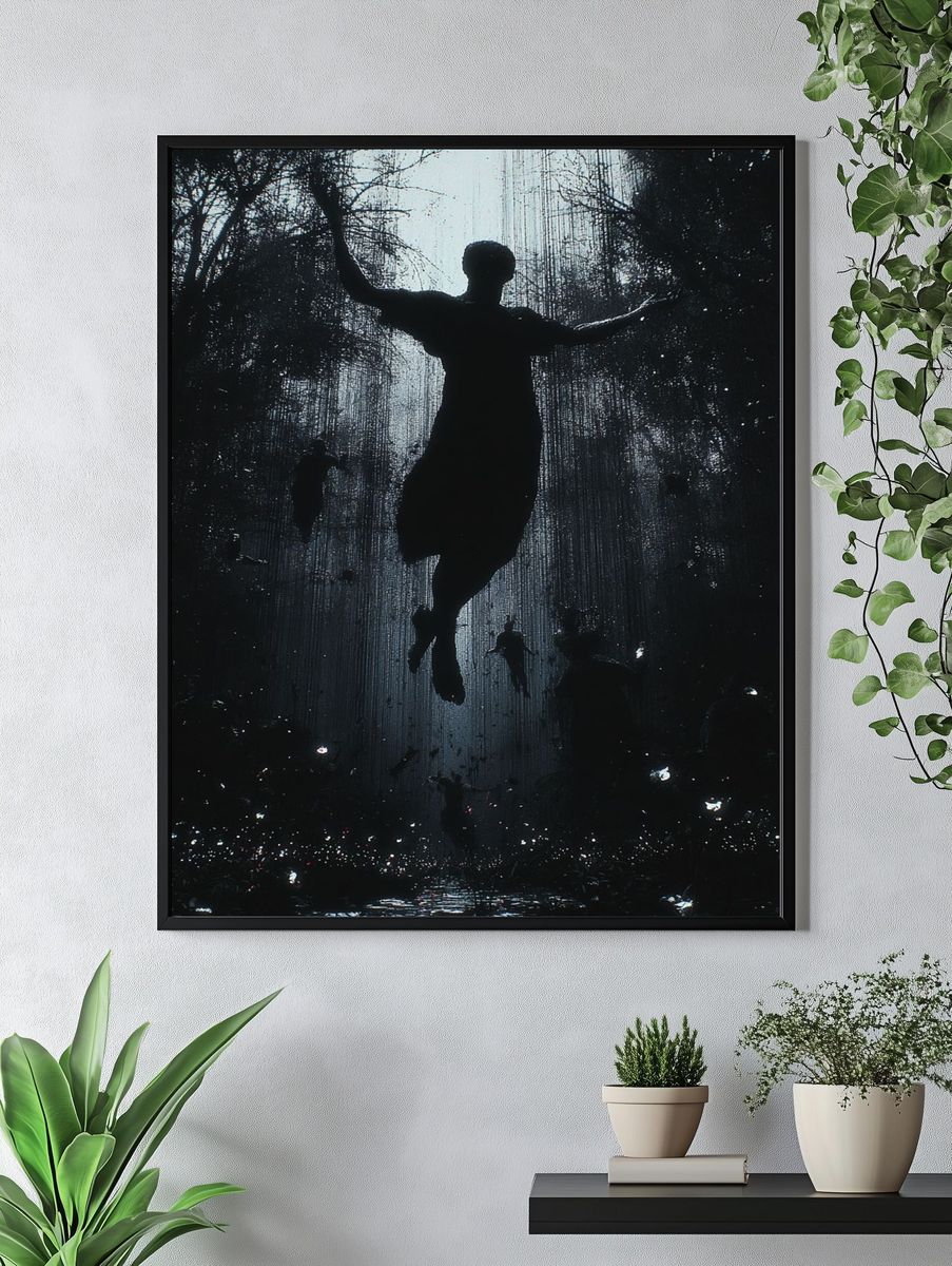 Floating Silhouette Dark Fantasy Print. — room view 4