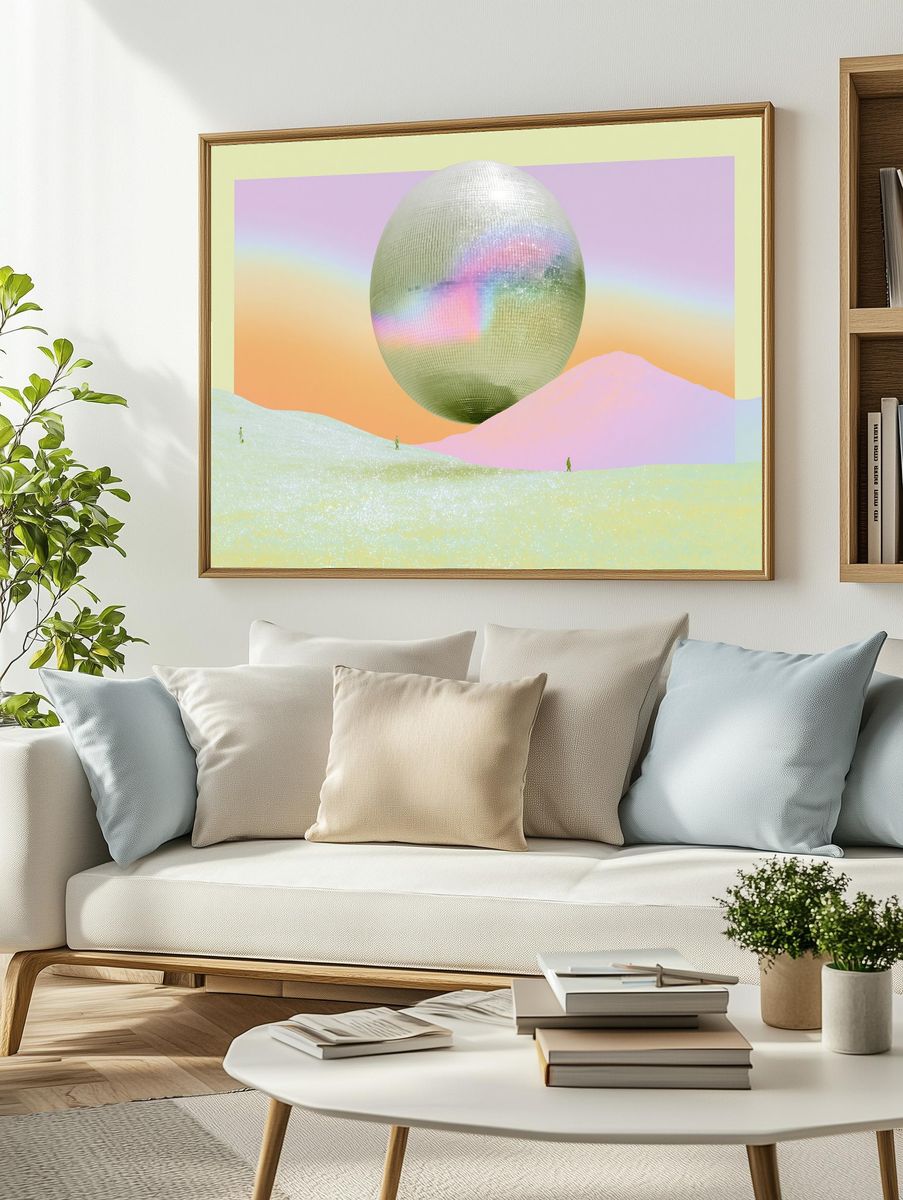 Pastel Orb Dreamscape Print. — room view 2