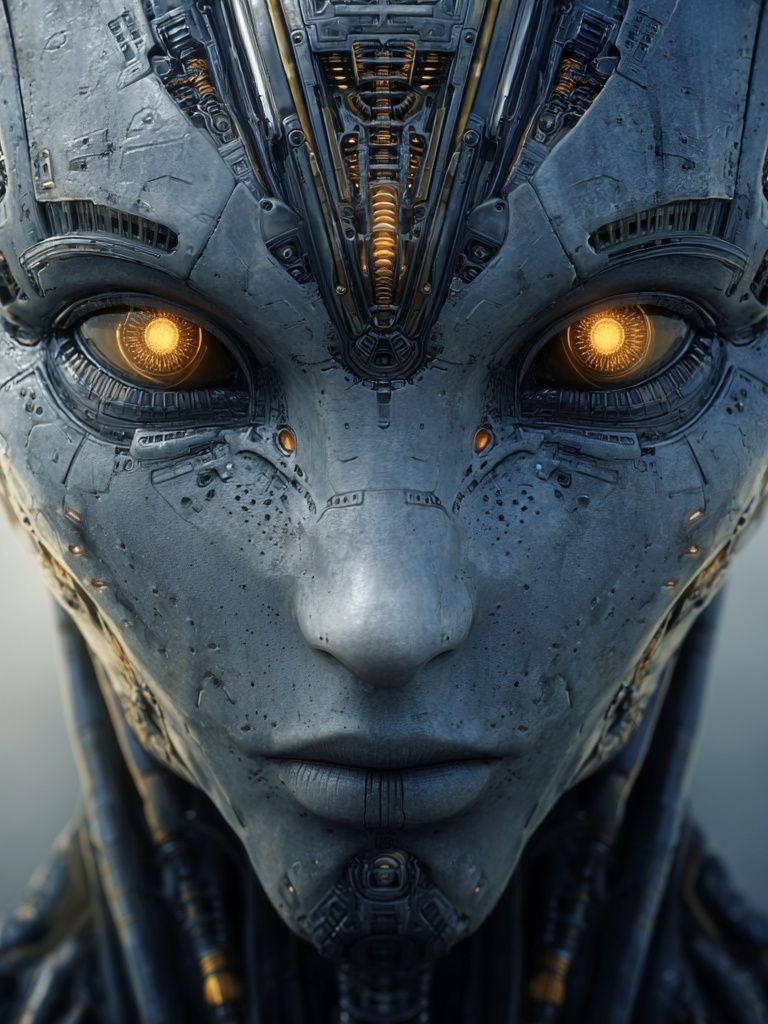 Cybernetic Android Portrait Print. poster detail