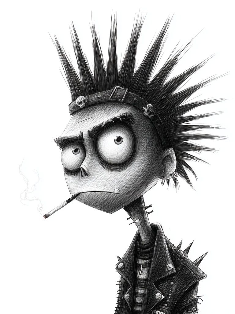 Punk Cartoon Portrait Poster. poster — illustration art
