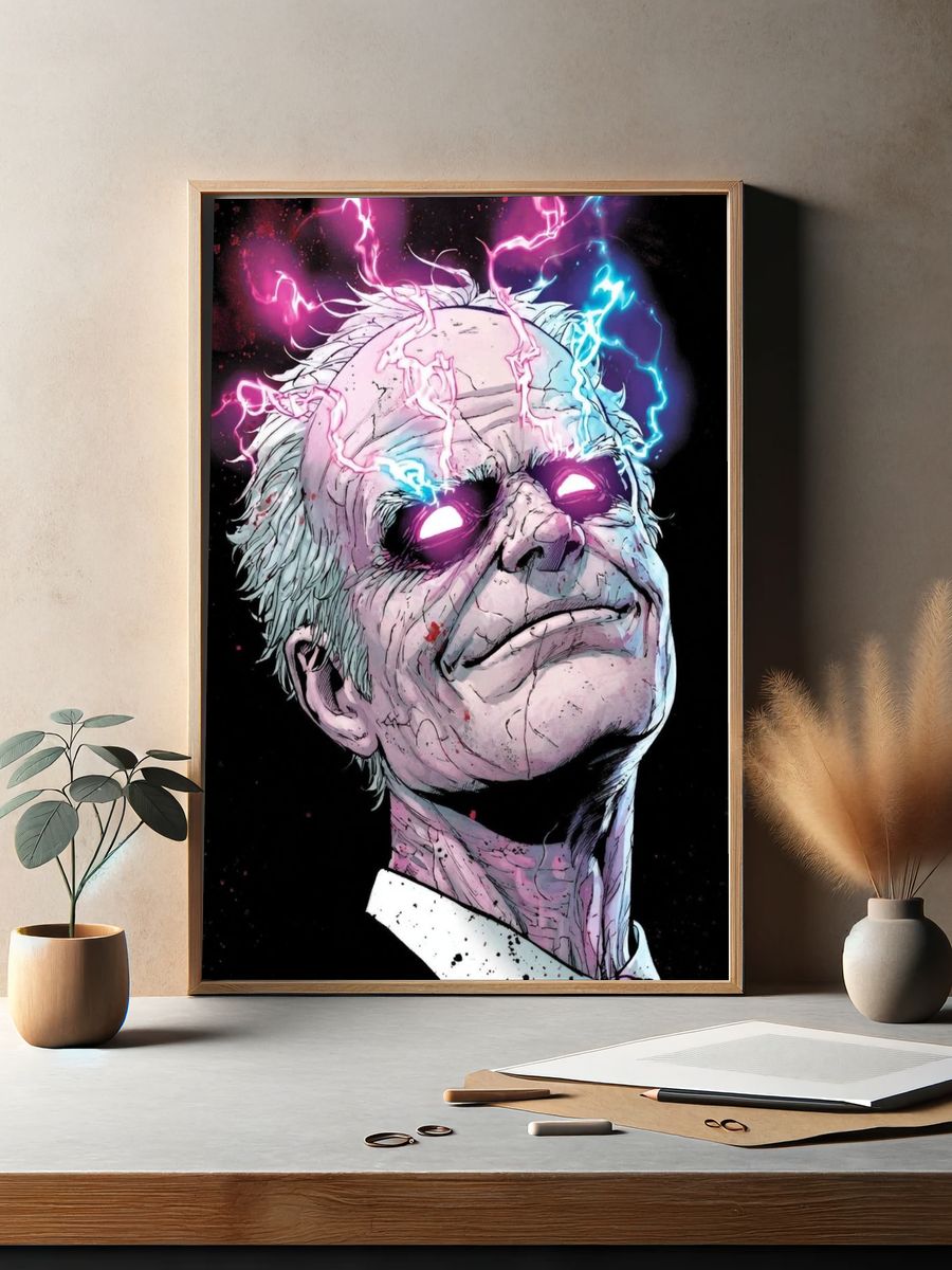 Electric Zombie Portrait Print. — room view 2