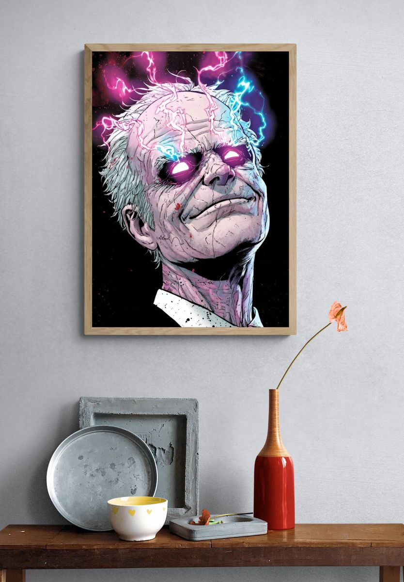 Electric Zombie Portrait Print. — room view 3