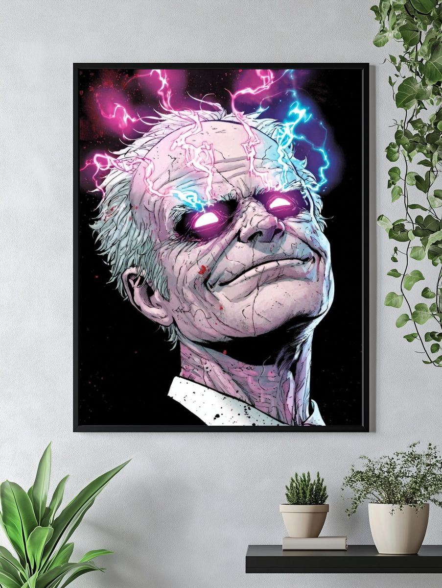 Electric Zombie Portrait Print. — room view 4