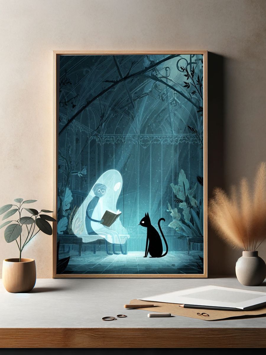 Rainy Cyberpunk Alley Poster. — room view 2