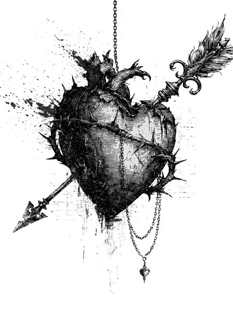 Pierced Heart Ink Poster. poster detail