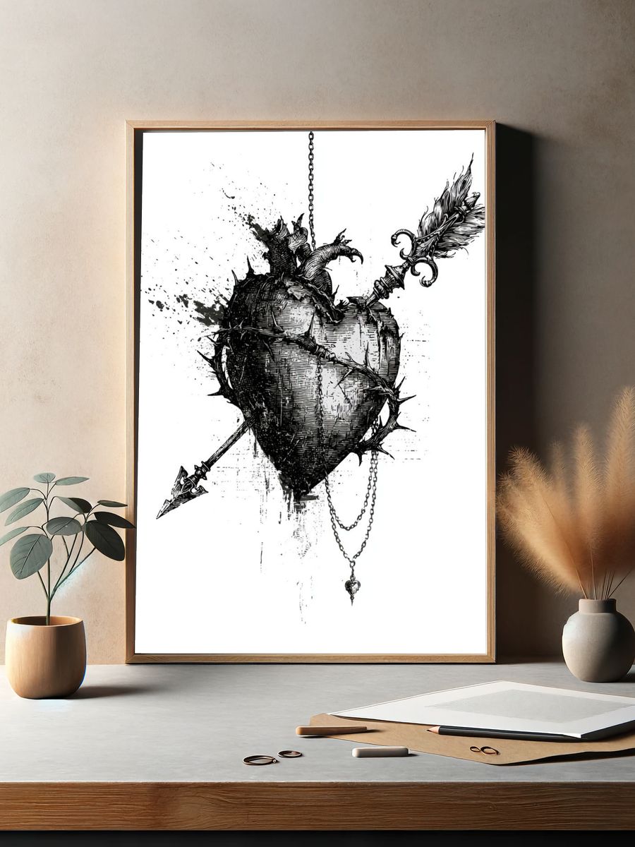 Pierced Heart Ink Poster. — room view 2