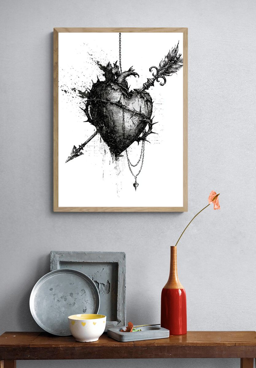 Pierced Heart Ink Poster. — room view 3