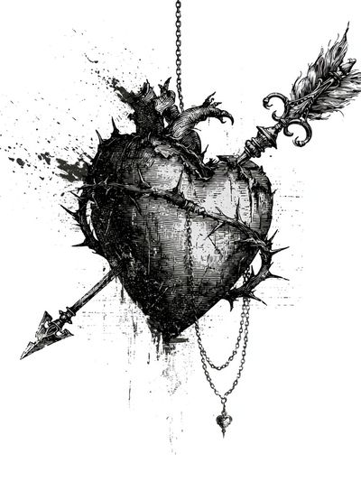Pierced Heart Ink Poster. poster