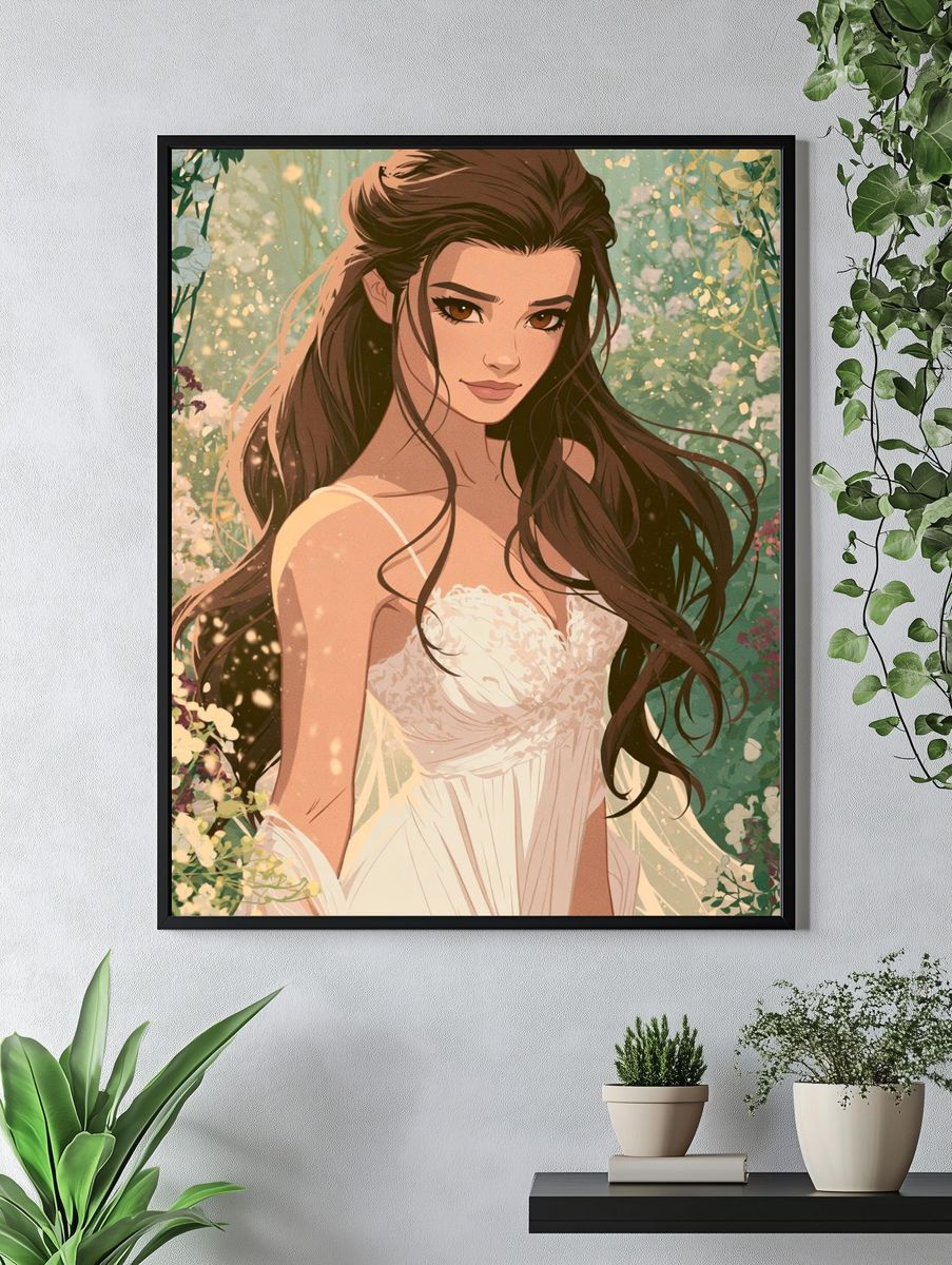 Floral Bride Illustration Poster. — room view 4