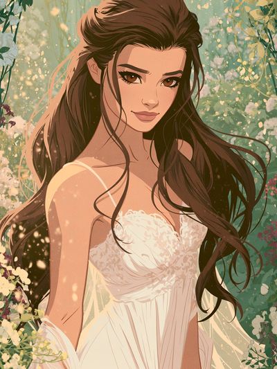 Floral Bride Illustration Poster. poster print