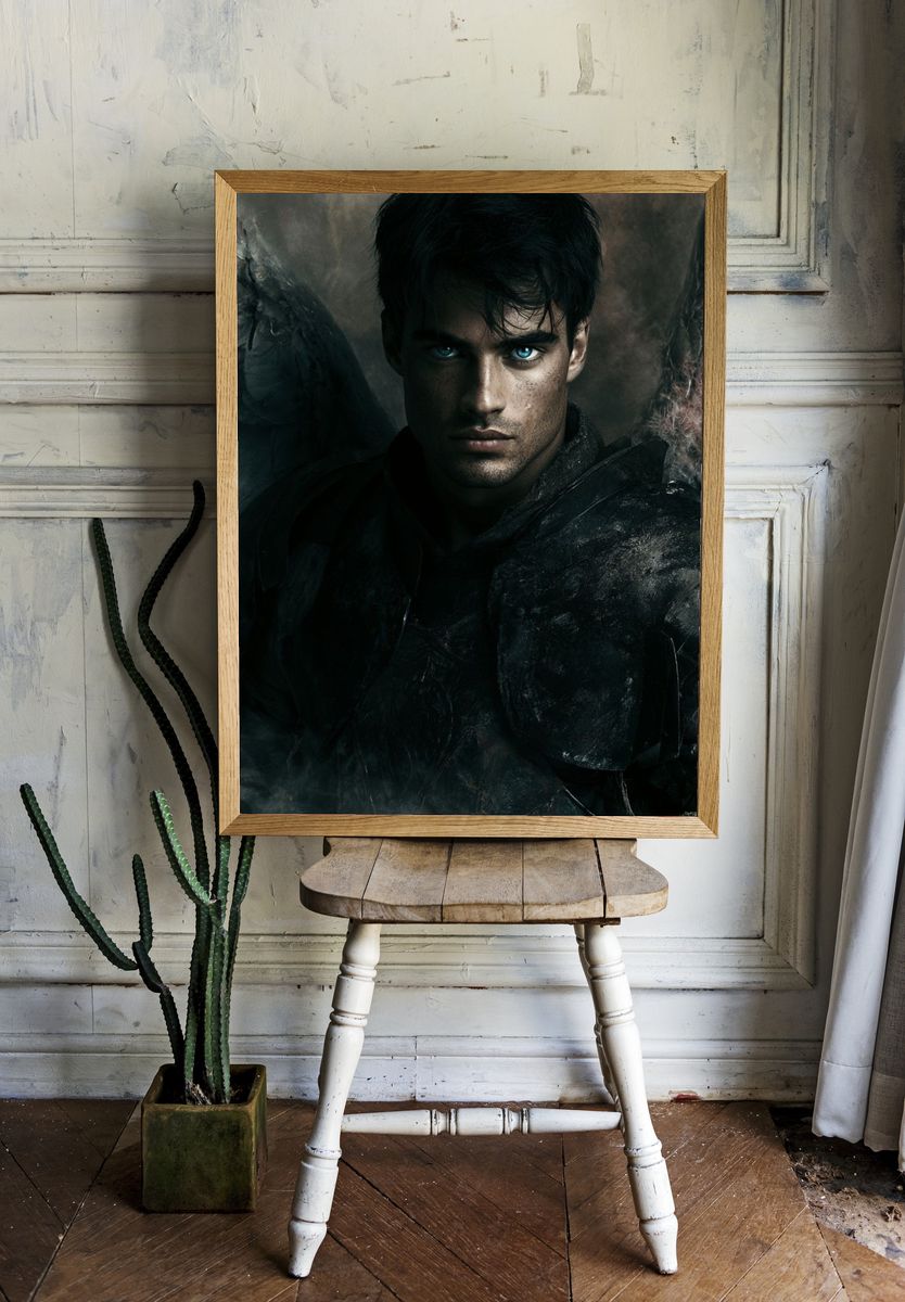 Dark Angel Warrior — Fantasy Print. — room view 1