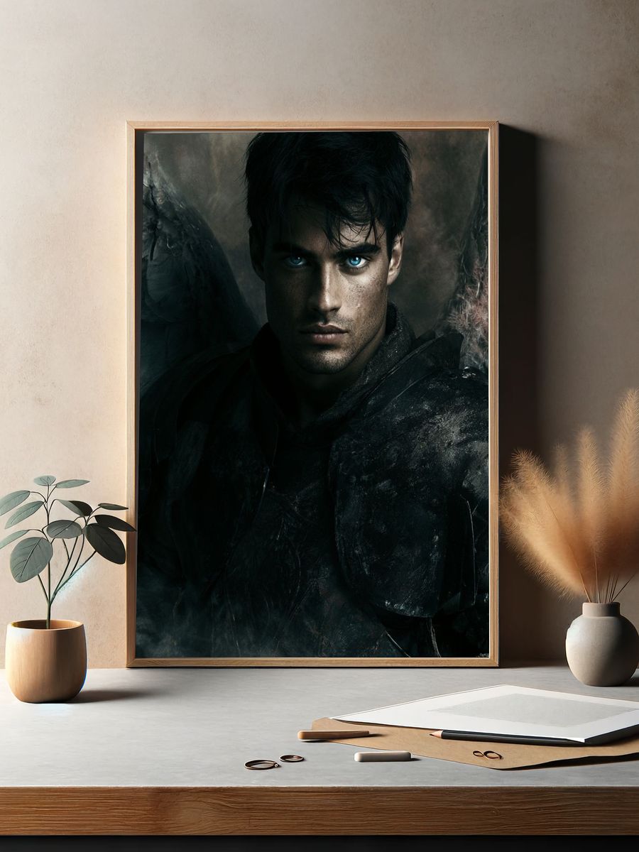 Dark Angel Warrior — Fantasy Print. — room view 2
