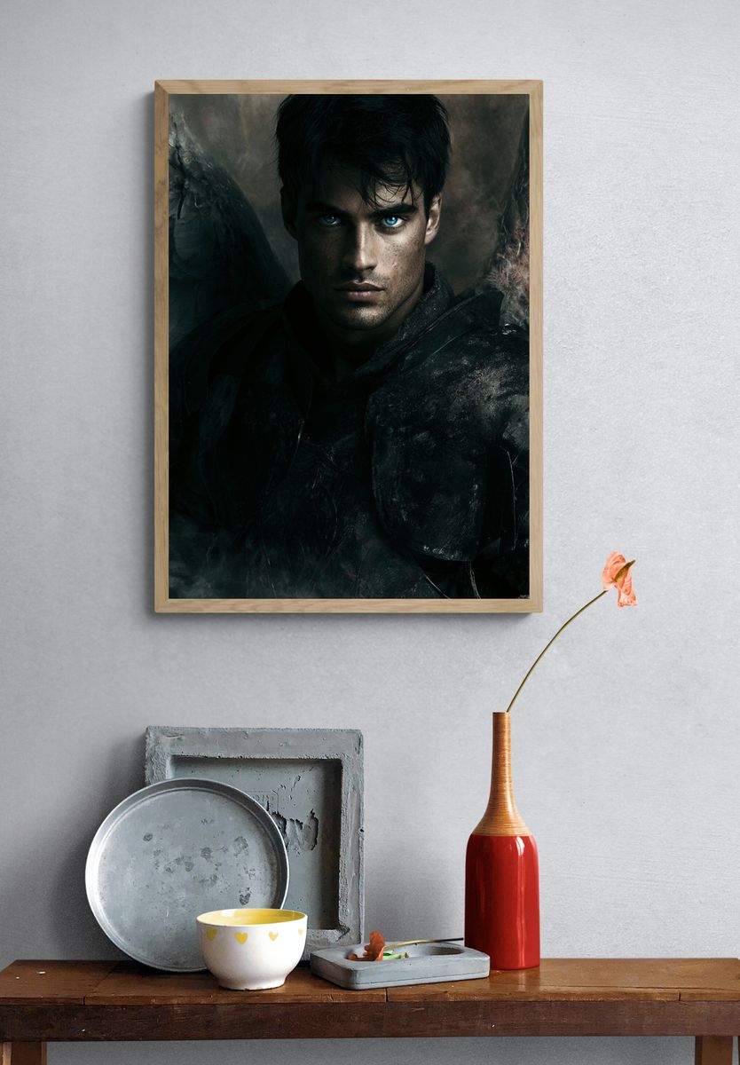 Dark Angel Warrior — Fantasy Print. — room view 3