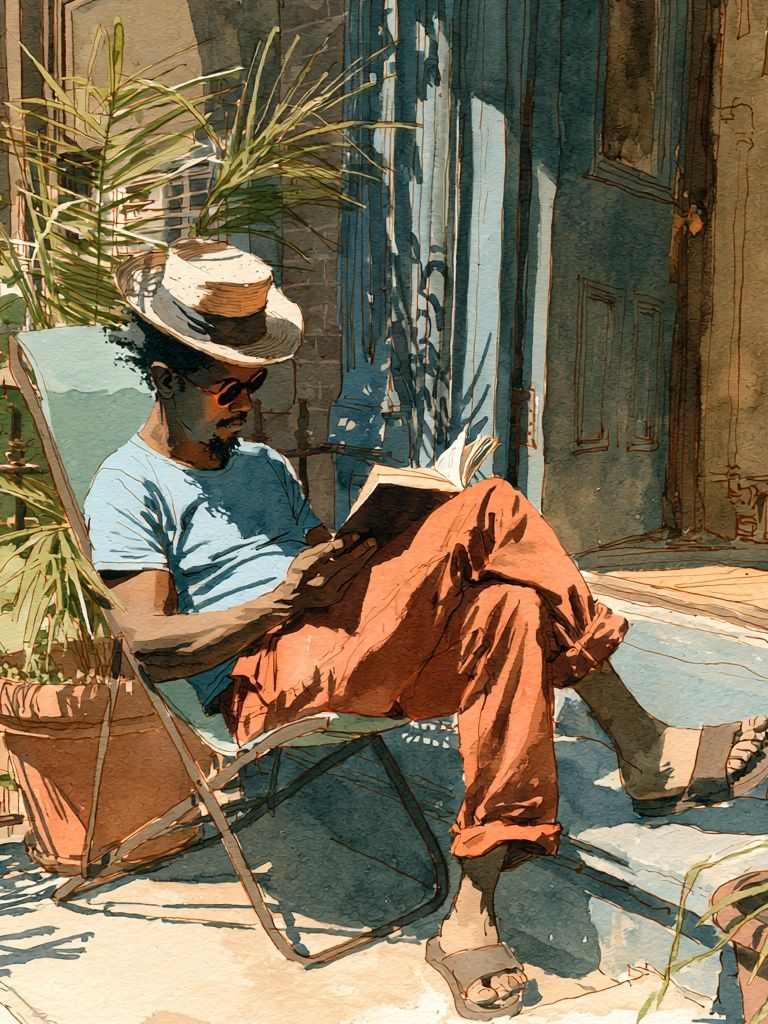 Sunlit Reader Portrait Print. poster detail