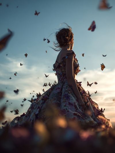 Butterfly Dress Dreamscape Print. poster