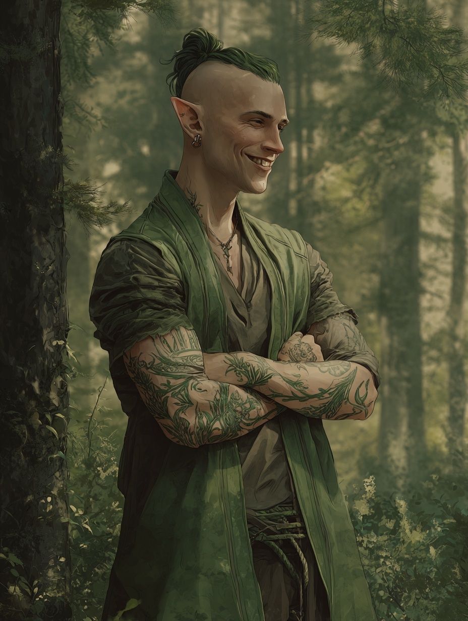 Forest Elf Portrait Illustration Poster. poster — illustration art