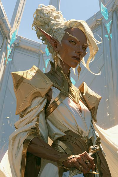 Elf Warrior Portrait Print. poster print