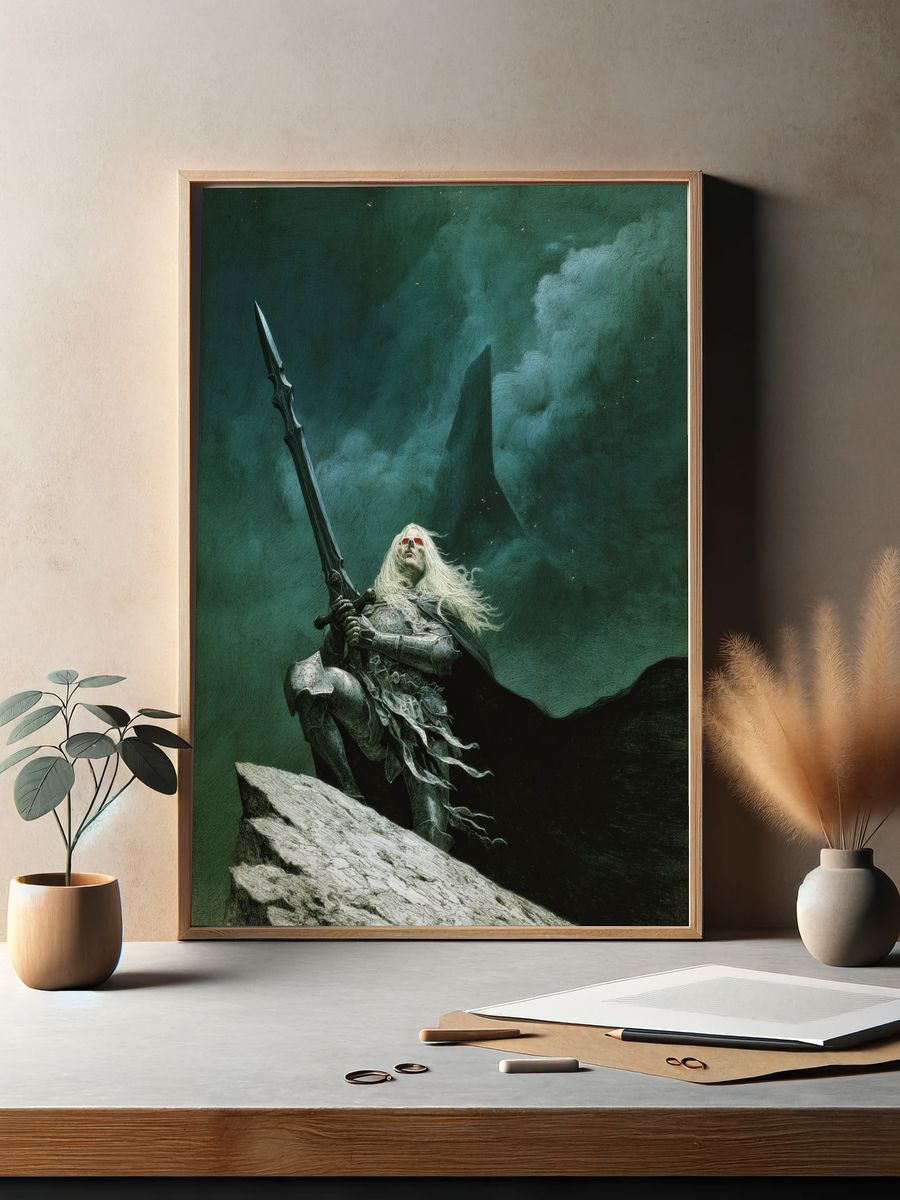 Dark Fantasy Warrior Poster. — room view 2