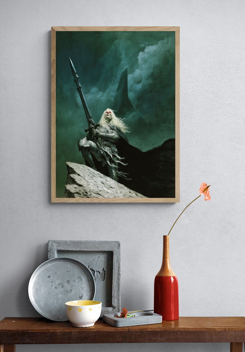 Dark Fantasy Warrior Poster. — room view 3