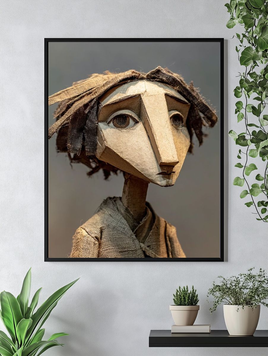 Paper Puppet Portrait Print. — room view 4