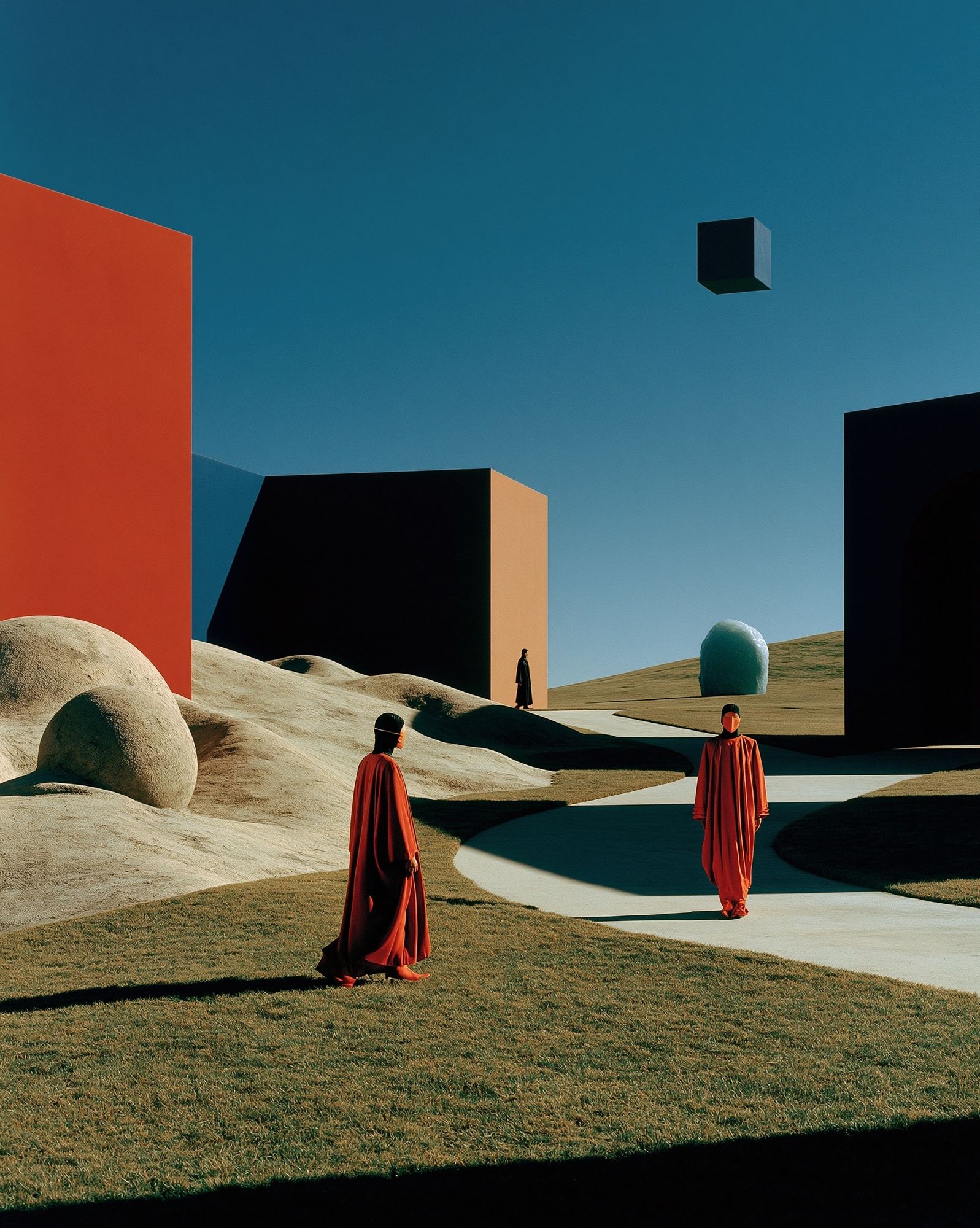 Surreal Desert Geometry Print. poster — illustration art